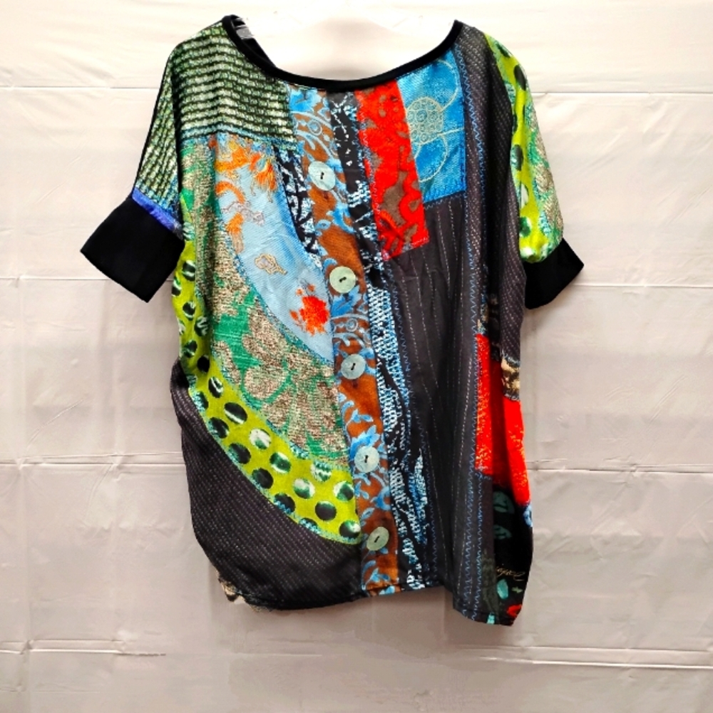 Desigual Multicolor Patchwork Blouse - image 1